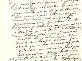 lettre manuscrite écrite à l'encre noire sur une feuille de papier
