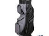 a close up of a golf bag on a white background