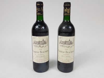 2 bouteilles CH. BEAUMONT, 5° cru Haut-Médoc 1988 (elt)