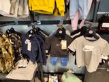 a lot of clothes on a rack in a store
