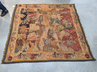 AUBUSSON (XIXe). Tapisserie à décor d'une scène galante dans…