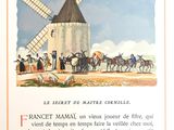 une photo d'un livre avec une image de moulin à vent en arrière-plan