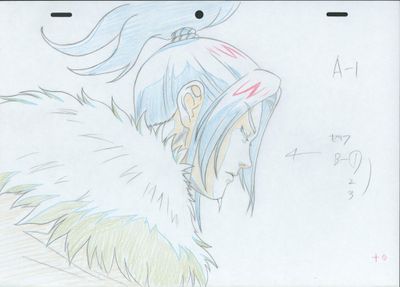 drawing of a woman in a fur coat with a sword in her hand