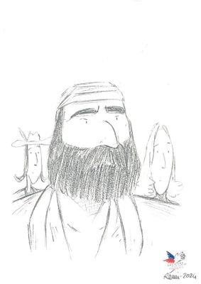 Remi Farnos - "La barbe" - Dessin original sur feuille de Ca…