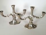 pair of antique silver plated candlesticks