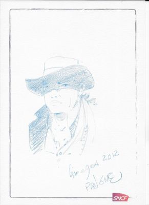 Patrick Prugne - "L'homme au chapeau" - Dessin original sur …