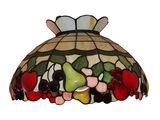 an image of a lamp shade with fruit and flowers