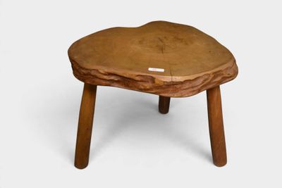 a small wooden table with a small wooden base