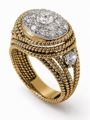 a gold and diamond ring