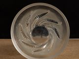 a silver plate with a fish design on it