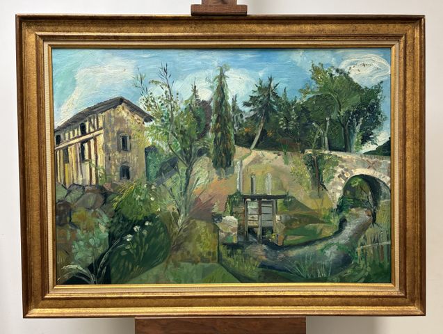 Michèle GRANET CASTETS (1934-2025) « Paysage Limousin ». Huile su