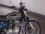 a motorcycle that is parked in a garage