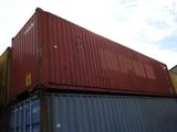 a red container sitting on top of a blue container