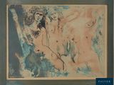 an image of a painting of two nudes on a blue background