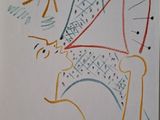 une photo représentant un dessin d'un oiseau sur une feuille de papier