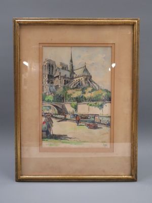 Notre-Dame de Paris, pointe de l'île de la Cité vue de la ri…