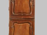 pair of french provincial style walnut cabinets