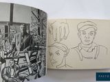 a picture of a book with a drawing of a man and a woman
