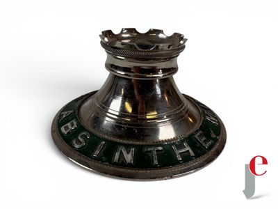 a silver candle holder with a crown on top of it