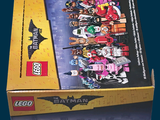 lego batman movie figures in a box on a blue background