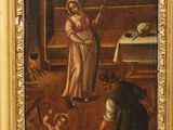 an image of a painting of a woman and two children in a room