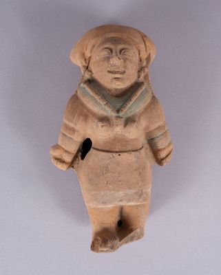 Belle statuette anthropomorphe représentant une noble. Terre…