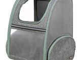un sac gris et vert contenant un téléphone portable