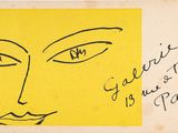 une vieille carte postale sur laquelle est dessiné le visage d'une femme