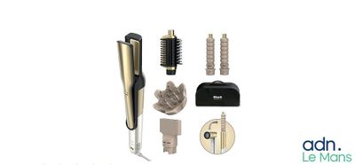 a picture of a hair dryer, comb, and other items