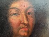 an old painting of a man with long hair and a white shirt