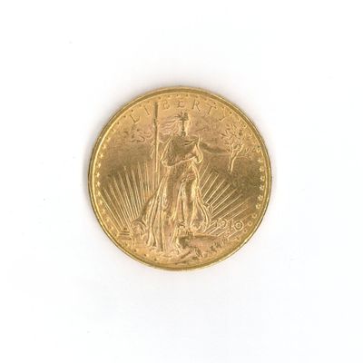 an image of a gold coin on a white surface