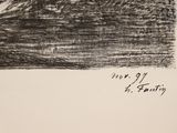 a black and white drawing of a boat in the water