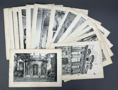 une série de vieilles photos en noir et blanc d'un bâtiment