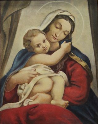 ECOLE ITALIENNE, "Vierge à l'Enfant", huile sur toile, 68 x …