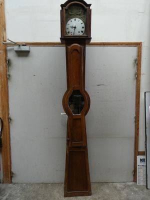 Horloge demoiselle en merisier, avec mouvement comtois - XIXe - H. 250