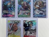 six card set of japanese anime trading cards in plastic cases