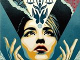 a poster of a woman with a crown on her head