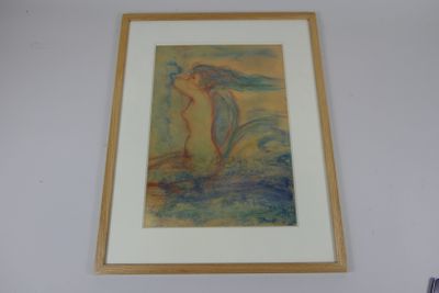 Ecole contemporaine « Baigneuse » Technique mixte signée en …