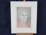 painting of a woman ' s face in pastel pastel pastel pastel pastel pastel pastel pastel pastel pastel paste paste paste paste