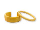 two yellow rings on a white background with a white background