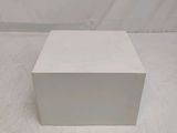 the white box is empty and ready to be used as a coffee table