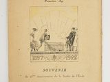un vieux livre sur lequel figure le dessin d'un homme et d'une femme