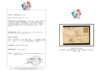 Ballon Monté - LE GARIBALDI. 10c. Lauré obl. étoile s/carte frappée du