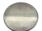 an image of a round silver pill case on a white background