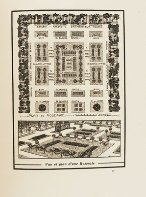 un vieux dessin en noir et blanc représentant un jardin rempli de plantes
