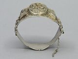 an image of a silver ring with a chain around it