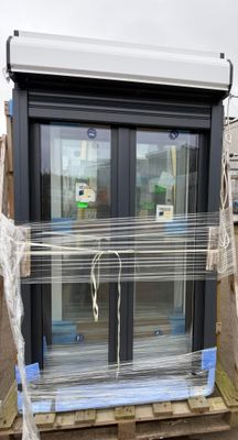 a window that has been wrapped up with a rope