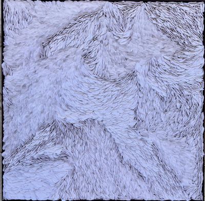 a black and white photo of a square of fur