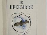 an open book with a picture of a bat on the cover