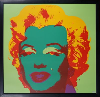 Andy WARHOL (1828-1987) (d'après) Marylin Monroe sur fond ve…